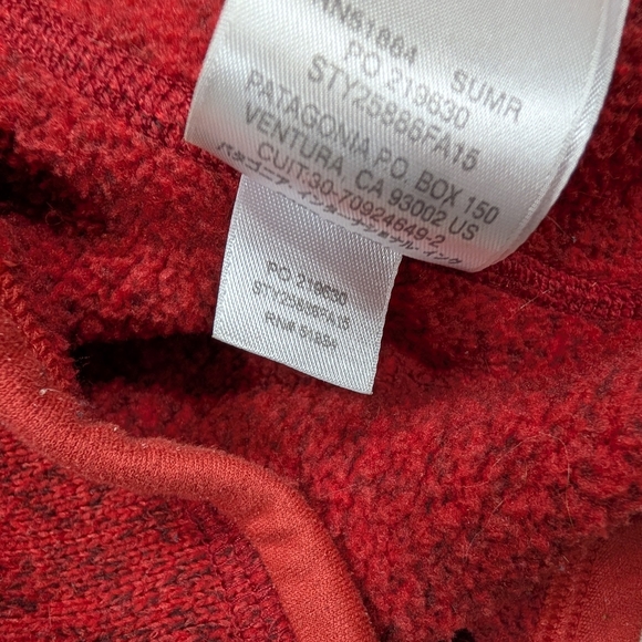 Patagonia Vest Jacket Womens L Red Heathered Better Sweater Full Zip Fleece - Picture 8 of 9